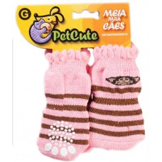 11523 - MEIA ROSA LISTRADA TAM.G R.1583 PET CUTE