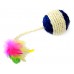 BRINQ.GATO BOLA SISAL C/PENA 6,5CM BG-26