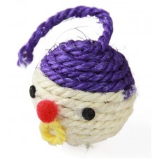 14701 - BRINQ.GATO BOLA SISAL C/ROSTO 6CM BG-27