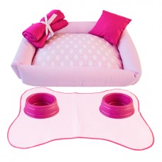 14756 - KIT CAMA MATERNIDADE ROSA 53X43 LION PET