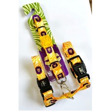 19357 - CONJ.GUIA PEIT.GATO G AMARELO LION PET