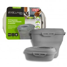 20377 - PORTA RACAO 10KG CINZA EVOLUTION