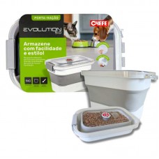 20376 - PORTA RACAO 5KG BRANCA/CINZA EVOLUTION