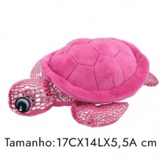 17459 - BRINQ.PELUCIA TARTARUGA BRILHANTE ROSA